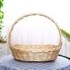 Cesta de Frutas, Cesta de Regalo Tejida a Mano de Mimbre, Cesta de Exhibición para Flores, Accesorio para Picnic y Recolección de Huevos