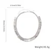 Collar Cuadrado con Borla Incrustado de Diamantes Transfronterizo Europeo y Americano, Personalizado, Exquisito, Moderno, Elegante Cadena para la Clavícula, Joyería de Lujo Ligero y de Alta Gama