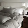 Juego de ropa de cama de satén 100% algodón, de alto número de hilos y alta densidad, hecho de algodón de fibra larga de Xinjiang, apto para todas las estaciones, en un diseño de color sólido nórdico simple y minimalista