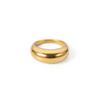 Anillo curvo redondo liso retro francés para mujer, de acero de titanio, oro de 18 quilates, resistente a la decoloración, nicho liso, venta al por mayor para mujer