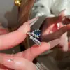 Anillo Abierto de Gota de Agua con Circonia Chapado en Oro Real de 14k Moda Lujo Ligero Sensación de Alta Gama Anillo para Dedo Índice Anillo Versátil de Moda