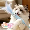 Juguete para Gatos Palo con Borlas y Ojos Grandes, Juguete para Gatos para Entretenimiento Interactivo Propio y Alivio del Aburrimiento, Juguete para Mascotas con Cascabel, Suministros para Mascotas # #