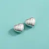 Plata de Pie S999 Accesorios de Plata Dura 3D Cuentas de Corazón de Melocotón Cepilladas Pulsera de Cuerda Cristalina Hecha a Mano Cuenta de Amor
