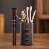 Juego de té regalo accesorios arena púrpura madera maciza ébano ceremonia del té pluma cuchara Cuchillo seis 6 juego caballero juego de té kung fu