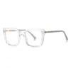 Armazón de gafas original con purpurina anti luz azul 2245 versión coreana de armazón óptico TR para mujer cara grande adelgazante espejo plano liso en stock