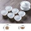 Juego de tetera de porcelana blanca pura con tapa y tazón para taza de Sancai, juego completo de tetera de cerámica Chaoshan Kung Fu