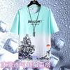 Camiseta Suelta de Manga Corta con Degradado de Peso Pesado para Hombre, Nuevo Estilo Verano 2025, Camiseta de Media Manga, Top de Moda Juvenil