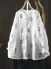 Camisa de Mujer 2025 Nuevo Principio de Otoño Bordada Doble Capa Gasa de Algodón Diseño Artístico Holgada Casual Super Elegante Camisa