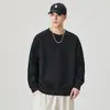 Moletom gola careca de peso pesado estilo retrô americano para homens, nova blusa casual solta para primavera e outono, camisa básica de manga longa, marca da moda