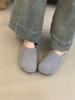 2024 Outono Inicial Novo Ins Simples Couro Genuíno Anti-Veludo Bico Sapatos Mueller Femininos Casuais Retro Outwear Birkenstock Meio Bico