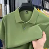 Fábrica Original 100% Algodão Polo Verão Meia-Manga para Meia-Idade Novas Camisetas Casuais Masculinas com Gola e Cor Lisa