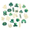 Día de San Patricio Trébol de la Suerte Gota de Aceite Joyería Accesorios Colgante DIY Cadena de Teléfono Móvil Colgante de Llavero Hecho a Mano
