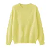 Novedades para Otoño/Invierno 26: Suéter básico de polar con cuello redondo, jersey de polar de cachemira de seda de mora, suéter de lana de corte holgado