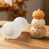 Molde de calabaza fantasma de Halloween más vendido, molde de linterna de calabaza de resina con vela de calabaza perfumada, 3 piezas