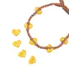 Puzuo Color Fuerte que Conserva el Color Dorado Arena Accesorios DIY Patrón de Martillo Corazón de Melocotón Perlas con Agujero Pasante Materiales para Joyería Hecha a Mano para Mujeres