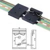 Huayi Mingtong Interruptor de Hebilla de Riel DIN35mm Hebilla de Sujeción Soporte de Montaje Aleación de Aluminio Base Negra y Blanca