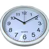 Reloj de pared redondo de 10 pulgadas (25 cm) con marco de electrochapado, esfera digital simple, para oficina, sala de estar, silencioso