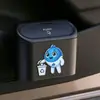 Cubo de basura para coche, montado en el lateral con tapa, mini bolsa de almacenamiento, organizador multifuncional para el respaldo del asiento del coche