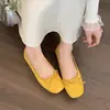 Mocasines Planos de Gamuza Franceses para Mujer 2026 Otoño Nuevos Boca Baja Lazo Ballet Rojo Suela Suave Zapatos Planos para Mujer
