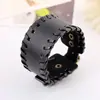 Joias Transfronteiriças de Novo Estilo, Pulseira de Couro Masculina de Estilo Simples e Punky, Joia de Pulseira Larga de Couro Lisa Ajustável