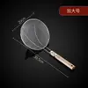 Colador de Malla Grande de Acero Inoxidable con Fugas Cuchara Filtro para Freír Pescado Fideos Mango de Madera Alargamiento Cocina Restaurante Chef Comercial