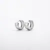 Pendientes de Aro Lisos Doble Capa con Pasador de Plata 925 Estilo Minimalista Puños Redondos para Oreja Pendientes de Diseño de Nicho para Mujer Tachuelas Accesorios para Oreja para Mujer