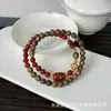 Pulsera de doble bucle de agarwood original y ágata roja, joyería para la mano, artículo de colección de alta gama, accesorio de moda