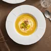 Prato de Jantar Cerâmico de Fábrica, Prato Chapéu de Palha, Prato de Louça, Louça de Hotel de Alto Padrão, Prato de Café da Manhã, Prato Redondo com Borda Larga de Renda, Prato de Sopa