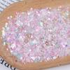 Arena movediza vidrio fantasma irregular grava irregular lentejuelas irregulares manicura DIY decorativa accesorios de relleno de lino