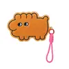 Portatarjetas de Piel PU Estuche para Tarjetas Colgante Cubierta Protectora para Tarjeta de Autobús Correa Llavero de Felpa Bordado de Anime Dibujos Animados Regalo