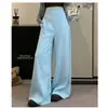 Nuevos pantalones de oxígeno simples de cintura alta para mujer de principios de otoño, pantalones casuales relajados estilo LULU con una sensación ligera, diseño de pierna ancha moderno y relajado