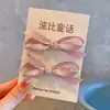 Dulces Accesorios para el Cabello Estilo Coreano para Niñas, Corazón Rosa Champaña 2026 Nuevo Modelo Pinza para el Pelo de Lazo, Pinza para Flequillo Infantil, Goma para el Pelo