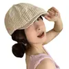 Boina Rosa Xadrez Vintage para Mulheres, Novo Estilo Primavera 2026, Boina Reversível, Circunferência da Cabeça Grande, Chapéu Bico de Pato Versátil