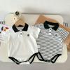 Ropa de bebé recién nacido Ropa de verano Ropa estilo occidental Bolsa Hakayama Ropa de pedos Polo Niño Bebé Verano Ropa para gatear Mameluco delgado
