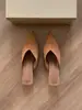 Zapatillas de Media Punta Elegantes Baotou de 3 cm Calzado de Exterior para Mujer Sandalias Nuevas de Verano 2025 de Tacón de Aguja Puntiagudas
