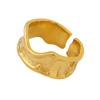 Europa y Estados Unidos personalidad Internet rojo con textura repujada de arrugas irregulares anillo de personalidad nicho anillo para chicas joyería de acero de titanio