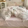 Estilo Ins Desenho Animado Fofo Conjunto de Quatro Peças de Algodão Lençol e Capa de Edredom 100% Algodão Puro Conjunto de Cama de Três Peças para Dormitório Infantil