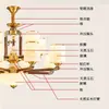 Novo lustre estilo chinês, totalmente em cobre e madeira maciça para sala de estar, estilo Zen chinês retrô para quarto, sala de jantar, villa, lustre grande para teto alto