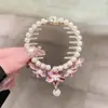 Pasador de Flor con Borla y Perlas, Pinza para el Cabello para la Parte Trasera de la Cabeza, Pasador para Moño, Herramienta para Moño de Cabello, Accesorio de Cabello de Hada