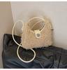2024 Nueva Moda Felpa Hombro Teddy Pelo Lindo Cierre Bolso Dumpling de Mano Estilo Occidental Crossbody Bolso de Mujer