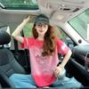 Camiseta de Algodão Rosa Degradê Estilo Doce para Mulheres Ins Desenho Animado Redutora de Idade Grafite Solta Casual Top para Pessoas Baixas