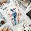 Postal Qiyu Animal Escena de Nieve Tarjeta de Invierno Pegatina Decoración Pared Dormitorio Tarjeta de Felicitación Escrita a Mano Venta al por Mayor Regalo