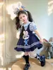 Vestido de Verão 2025 Meninas Honey Novo Uniforme de Policial Coelho Judy Infantil Saia Vestido de Princesa de Verão