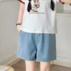 Shorts para Mujeres Embarazadas Ropa Exterior de Verano para Mujer Pantalones de Mezclilla Finos de Pierna Ancha Jeans Casuales de Verano Sueltos Pantalones de Cintura Baja Versátiles
