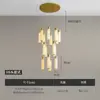 Escada de Villa Lustre Longo Moderno Novo Estilo Chinês Loft Duplex Teto Alto Escada em Caracol Cobre Total Lustre de Mármore