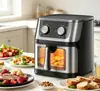 Freidora de aire con pantalla táctil de 4,5 L, 110 V, estándar americano, estándar europeo, multifunción, eléctrica, para papas fritas, horno, venta al por mayor