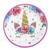 Venta al por mayor de nuevas flores, unicornio, poni, fiesta de cumpleaños infantil, bandeja de papel desechable, paquete de vasos de papel, suministros