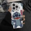 Funda de Teléfono de Stitch de Boca Grande Adecuada para Apple 17Pro, 16Promax, Estilo Europeo y Americano, 15 Dibujos Animados, 14Pro Lindo, 13