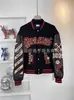 Abrigo de calle personalizado para hombre y mujer, nuevo abrigo tipo chaqueta de béisbol con patrón de diablo de dibujos animados, colaboración, primavera y otoño 2024