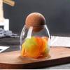 Garrafa de vidro com tampa de bola pote selado caixa de armazenamento de grãos de café pote de armazenamento de grãos de cozinha pote de chá de cortiça criativo